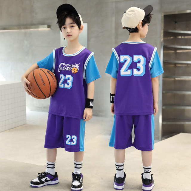 Boys Summer Suit 2024 New Children's Summer Short-Sleeved Kobe Bryant ...