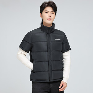 
New short-sleeved down cotton vest cotton jacket warm casual half-sleeved thickened vest cotton jacket work jacket men's vest