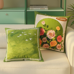 French-Style High-End Cushion Cover, Removable and Washable, for Living Room Sofa, Lumbar Support with Insert, Bay Window Backrest Cushion