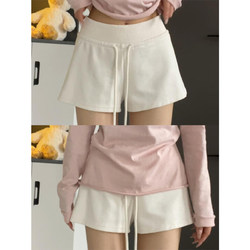 White Athletic Shorts for Women, Summer 2026 New Style, Casual Loose A-Line Hot Pants, American Style, Hip-Hugging Sweatpants