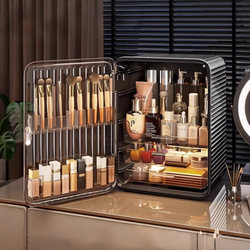 2025 New Style Cosmetic Storage Box for Home Desktop, High-End, Dust-Proof, Large-Capacity, Light Luxury Skincare Product Storage Rack