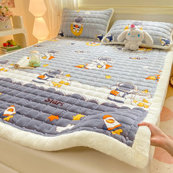 Cartoon Astronaut Milk Velvet Mattress for Home Use, Tatami Thickened Mattress, Single-Use Soft Cushion, Kang Single Bed Base