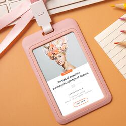 Youhe 6634 Work Badge, Name Tag, Access Card, Horizontal Anti-Magnetic Student Campus Card, Plastic Work Id Card Holder with Lanyard