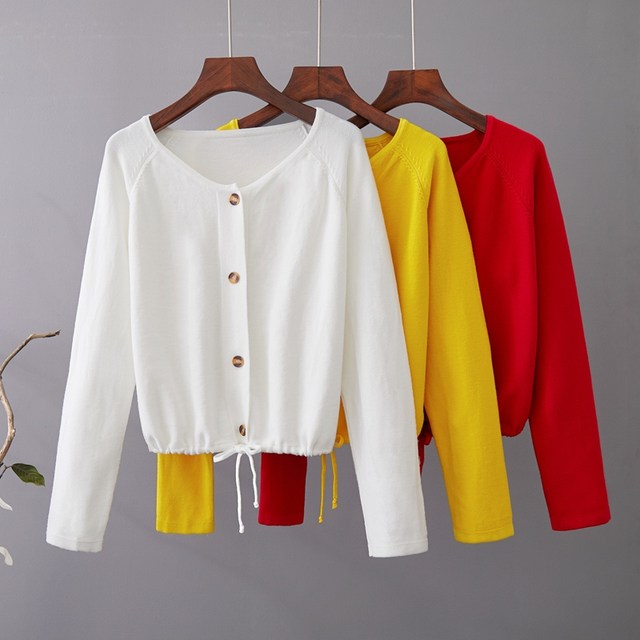 Spring and autumn short coat for women, versatile new Korean style loose sweater, cardigan, sweater top, foreign style, casual and trendy