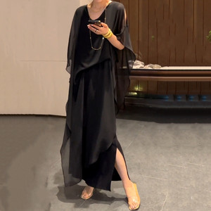 
Dresses for Women Summer Age Reduction 2025 Super Hot Large Size Loose Irregular Long Skirt Trendy High-end Niche Non-Contrast Style Skirt