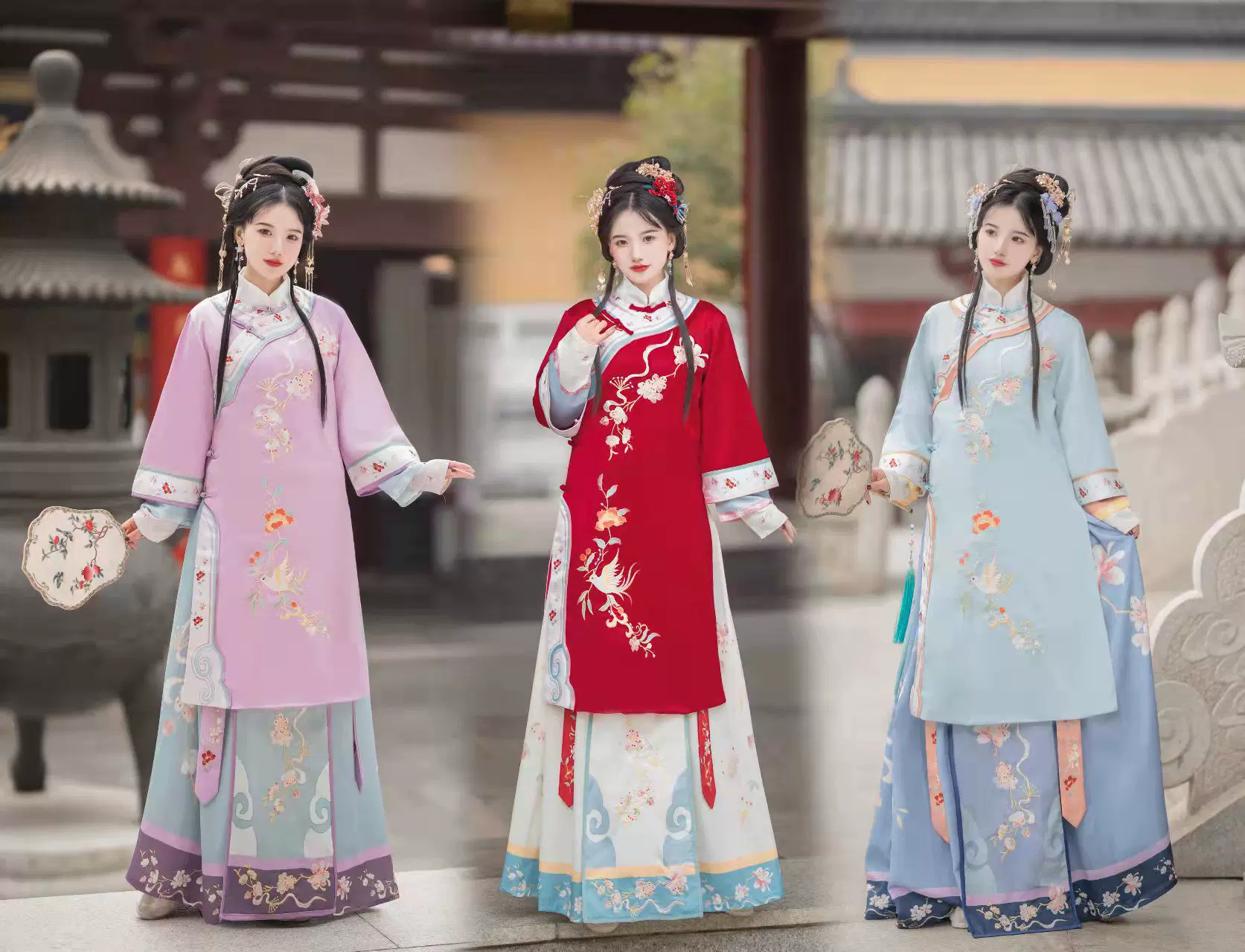 传统汉服女古装公主小姐常服少奶奶民国风女装秀禾服中式喜娘服装-Taobao