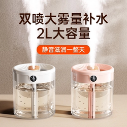 【2025 New Model】2L Large Capacity Humidifier with Dual Nozzles, Small Silent Home Humidifier for Bedroom, Air-Conditioned Room, Usb, Suitable for Pregnant Women, Babies, Office, Desktop, Portable, Dormitory, Students, Mini Spray