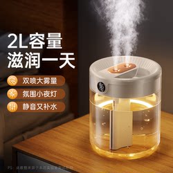 【2025 New Model】2L Large Capacity Humidifier with Dual Nozzles, Small Silent Home Humidifier for Bedroom, Usb, Suitable for Pregnant Women and Babies, Air Humidifier for Office Desktop, Portable for Dormitory, Student Air-Conditioned Room, Mini Sprayer