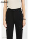 Black high-waisted suit bell-bottom pants for women 2025 summer thin slim fit slim drooping small slit slit slit trousers
