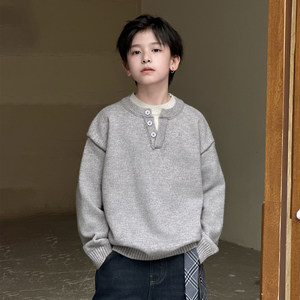 Children's clothing boys winter sweaters 2026 new medium and large children autumn boys pullover children's autumn and winter sweaters trendy