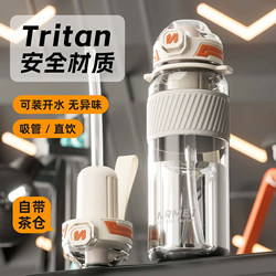 Tritan Sports Water Cup, Large Capacity, Special for Male and Female Students to Go to School, High Temperature Resistant Cup with Straw, Summer Water Kettle