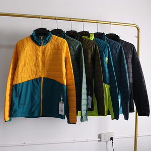
Outdoor sports style spliced stretch cotton jacket for men, autumn and winter windproof and water repellent lightweight warm rib cotton jacket