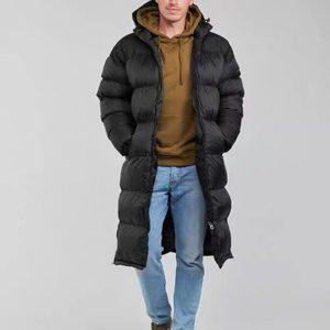 
American outdoor warm cotton jacket for men, medium-length super thick fluffy windproof and water-splashing and cold-resistant cotton jacket