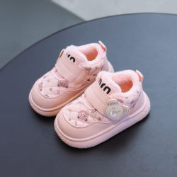 Baby Cotton Shoes with Fleece Lining for Winter, Warm Snow Boots for 1-3 Year Old Boys and Girls, Toddler Walking Shoes, Functional Shoes, Non-Slip 9