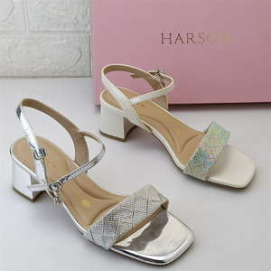 
Hasson brand women's shoes genuine cabinet removal and code removal treatment summer fashion sandals one-strip thick heel shoes rhinestones versatile
