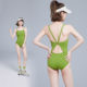 Green low-slit racing swimsuit for women, exclusive for swimming pools, high-end 2025 new women's professional swimsuit