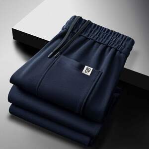 
2026 spring and autumn new windproof 50 cotton heavyweight sweatpants casual middle-aged and elderly versatile elastic waist straight sports trousers