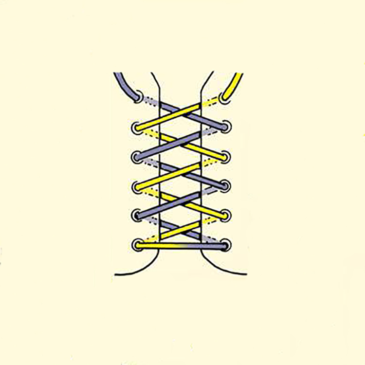 十字交叉结鞋带图解图片