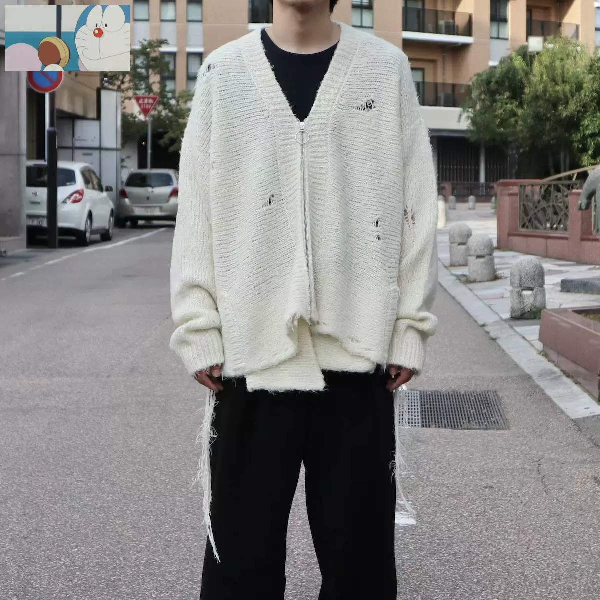 折扣】Doublet 22AW ZIP UP FUR YARN CARDIGAN 开衫针织毛衣-Taobao