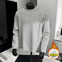 Men's American high street heavyweight sweatshirt long-sleeved T-shirt Mamba cotton basic style cleanfit thread splicing design