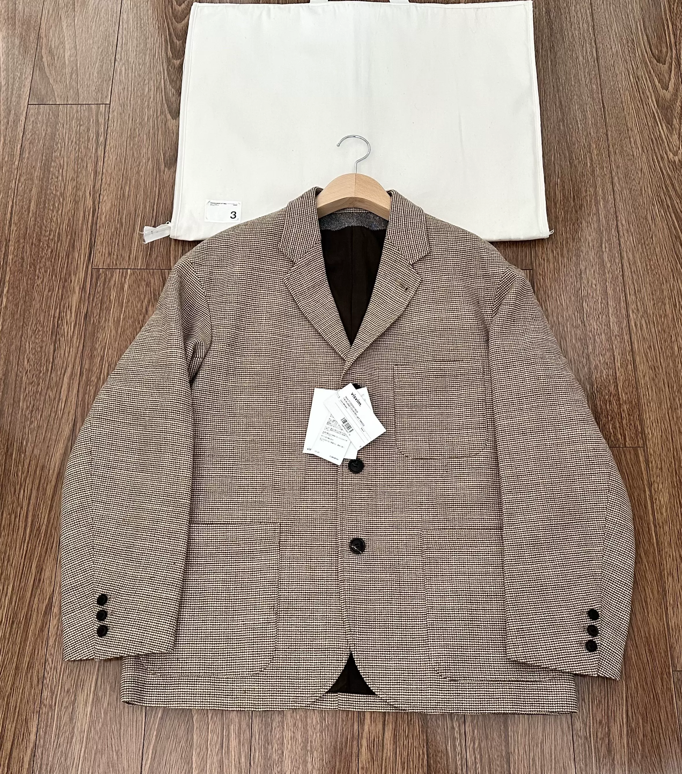 VISVIM FALKLAND COUNTRY JKT TWEED 千鸟格休闲西服夹克外套22AW