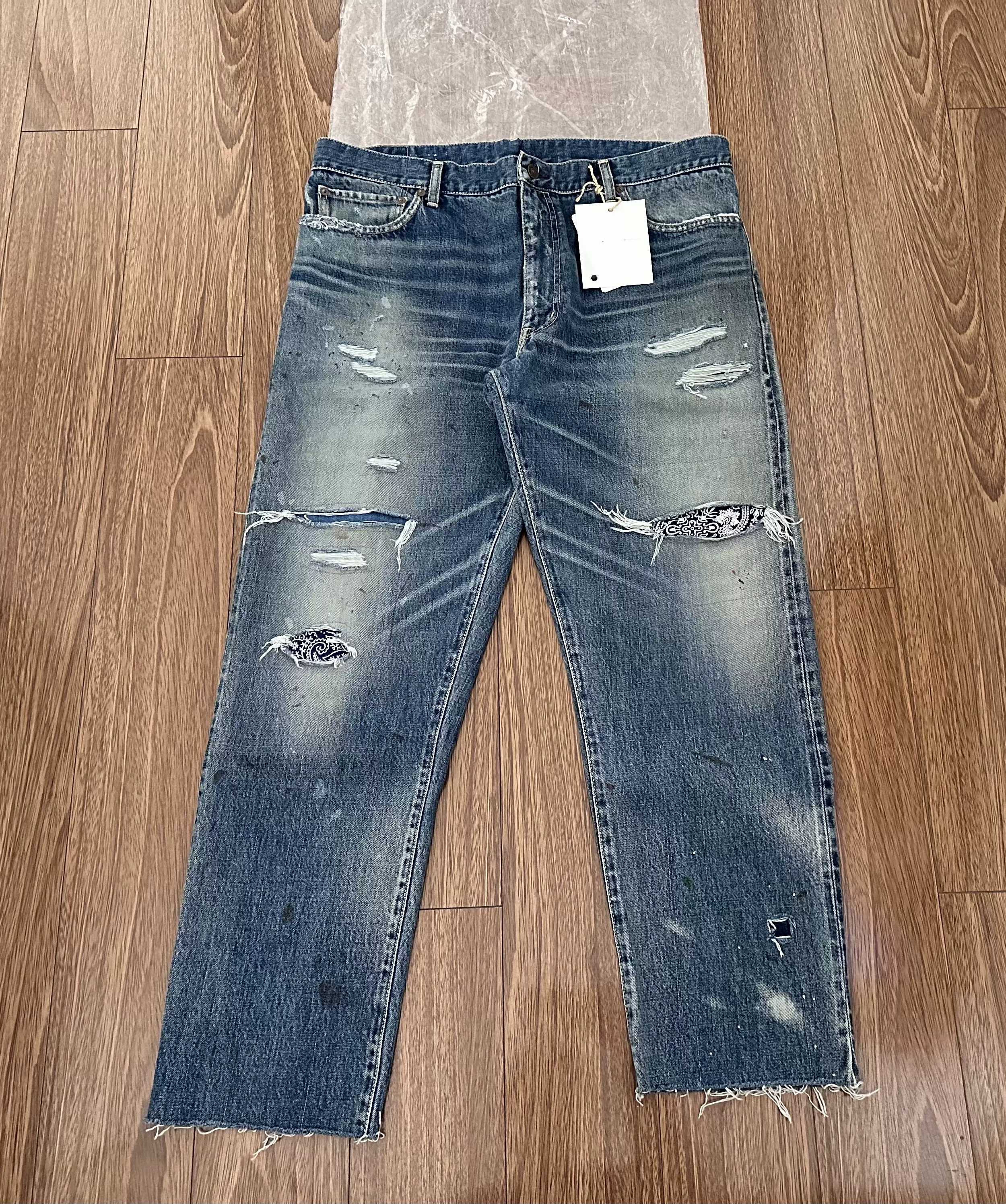 VISVIM 22SS ICT SS JOURNEYMAN PANTS TACKED CRASH 展会蓝腰果