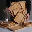 khay trà gỗ chạm khắc Khay gỗ tre khay gỗ chắc chắn khay tre hình chữ nhật khay gỗ khay tròn khay trà thịt nướng snack bánh khay gỗ muôi gỗ