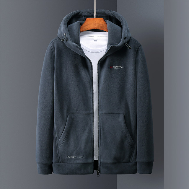 Outdoor fleece jacket men's thickened and warm autumn and winter polar ...