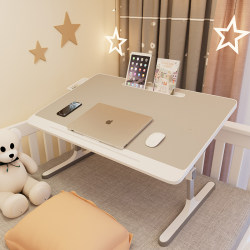 Adjustable Folding Bed Table, Simple Dormitory Student Writing Desk, Study Table with Height Adjustment, Home Bedroom Floor Table, Bay Window Lazy Laptop Desk, Office Small Table Board
