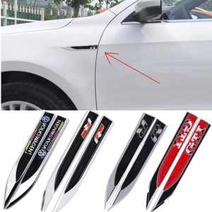
Blade leaf plate metal 3D logo side mark car modification car sticker Volkswagen Toyota Hyundai Honda Audi Kia