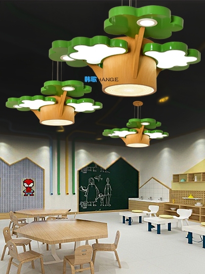 韓国の歌の木シャンデリア - モダンな鉄製LEDペンダントライト