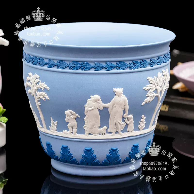 英国wedgwood三色玉石浮雕希腊女神手工陶瓷台面欧式客厅花器花瓶-Taobao