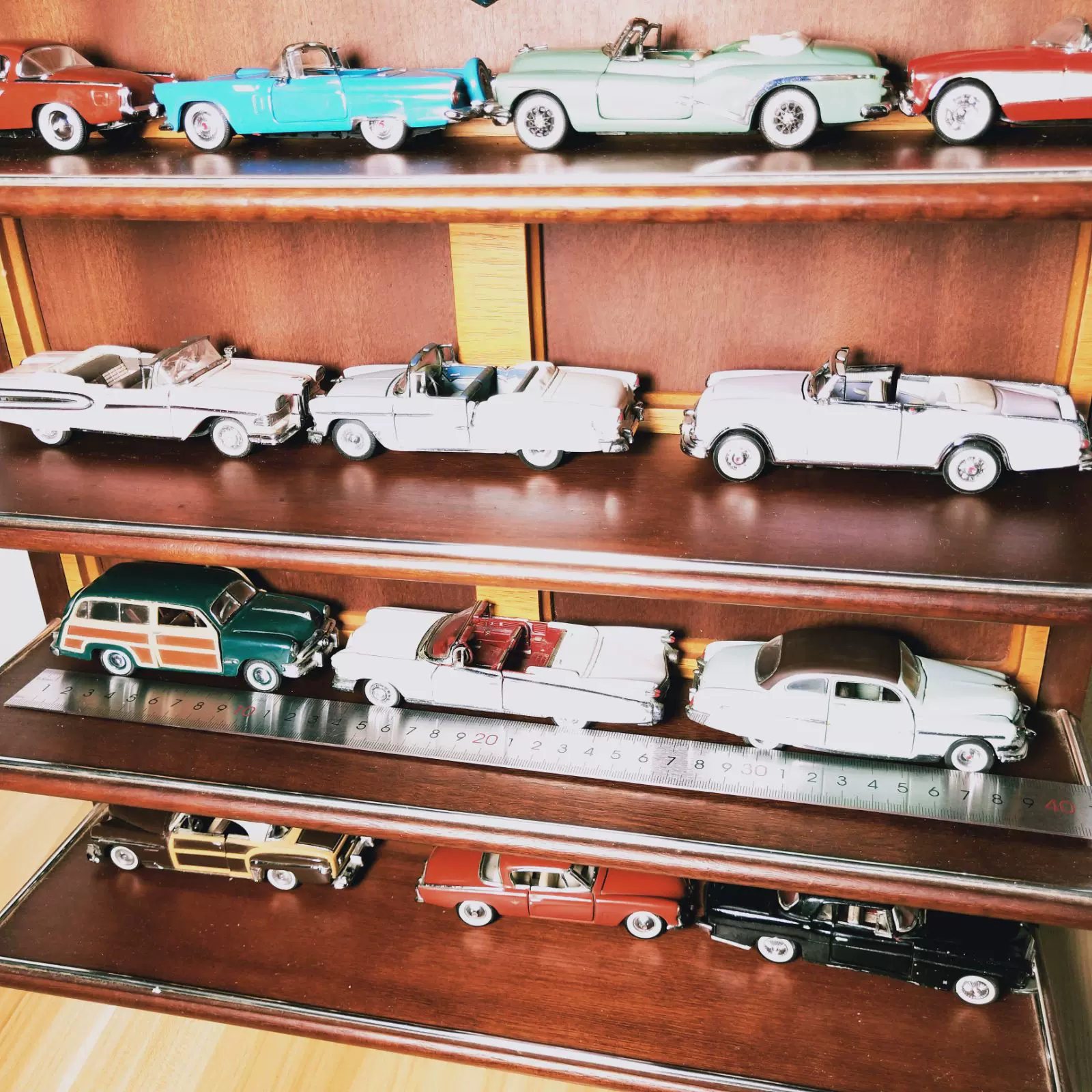 古董富兰克林1950年代老爷车经典汽车模型全套带展示架12辆1