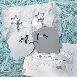 Little Seal Acrylic Keychain Cute Creative Pendant Best Friend Couple Non-Magnetic Pendant Cartoon Backpack Pendant