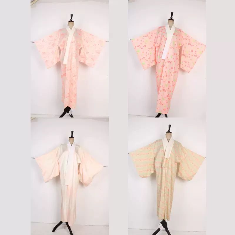 vintage古着日本制大振袖长款襦袢粉色里衣打底穿和服285-Taobao