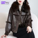 Women's 2025 new winter short style, age-reducing temperament, fox fur collar, genuine leather coat
