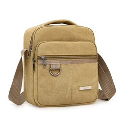 New Men's Canvas Bag Shoulder Bag Korean Style Casual Canvas Men's Bag Business Outdoor Mobile Phone Bag Backpack Crossbody Bag