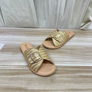 
Lady Shoes foreign trade original single round toe braided belt buckle slippers are simple, fashionable, new and comfortable