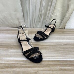 
Lady Shoes foreign trade original women's shoes new fashion round toe solid color with diamond thick heel one-word buckle fashion sandals