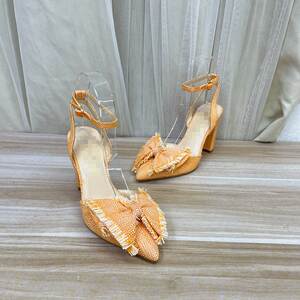 
Lady Shoes foreign trade original women's shoes fashion pointed toe solid color bow one-word buckle thick high-heeled fashion sandals