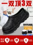 Giày Đầu Bếp Cho Nam 2024 Mùa Hè Mới Nhẹ Chống Trơn Trượt Giày Cao Su Chống Thấm Nước Chịu Mài Mòn Thợ Hàn Takeaway Bé Trai Đi Làm Giày Đi Mưa 