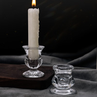 European-Style Glass Candle Holder - Small Romantic Decoration For Dining Table