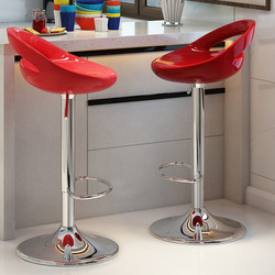 Nordic Bar Stool, Modern Minimalist High Stool, Home Adjustable Bar Stool with Backrest, High Stool for Cashier Counter, Bar Swivel Chair