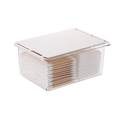 Cotton swab lipstick box stored in bathroom mirror cabinet