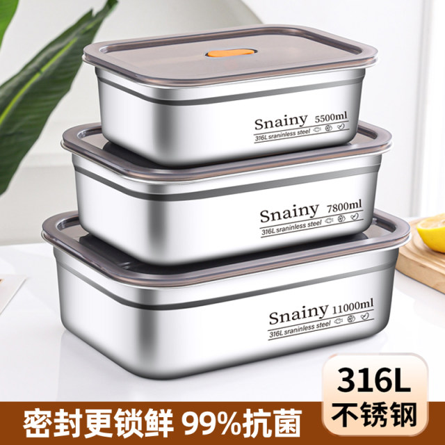 316 stainless steel crisper food grade sealed lunch box with lid ...