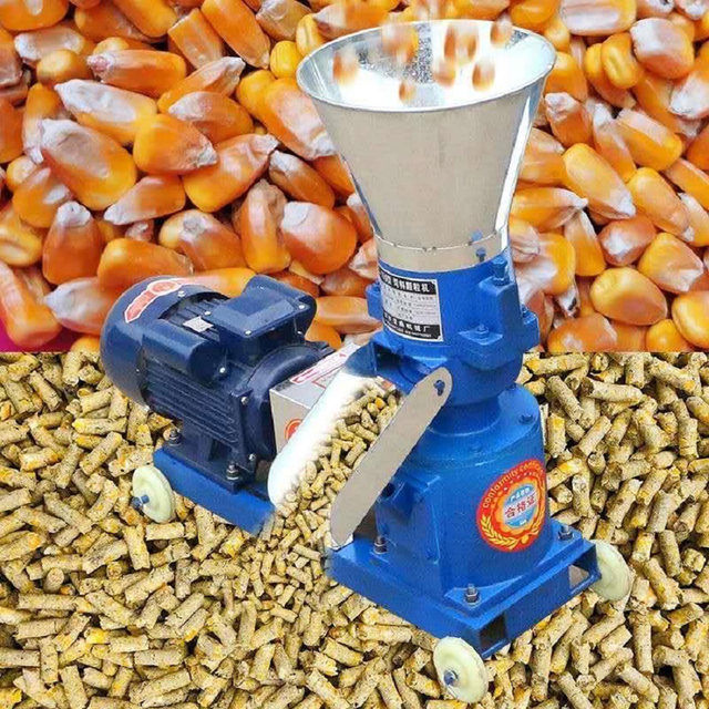 Small feed granules Machine dry and humid dual -use household breeding equipment granular grains 220V corn straw processing

