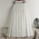 2024 new spring and summer hollow hook lace skirt fat girl versatile high waist slim fit slim long skirt
