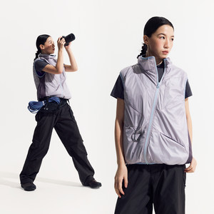 NORYBRAND double-sided spliced ​​cable-stayed outdoor vest, outdoor sports and casual zippers, men and women's same vest
