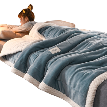Blanket quilt thickened warm coral flannel winter