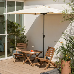 Outdoor Patio Table, Chair, and Umbrella Set with Sunshade, Wall-Mounted Half Umbrella for Garden, Leisure, Milk Tea Cafe, and Balcony Use
